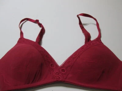 Aerie Bra Size 34C Burgundy Wireless Lined Adjustable Straps Lace Intimates - Image 1 of 4