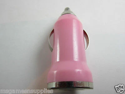 Pink USB Car Charger Adapter Lighter for All iPhone Galaxy Blackberry Cables Foto 1 de 2