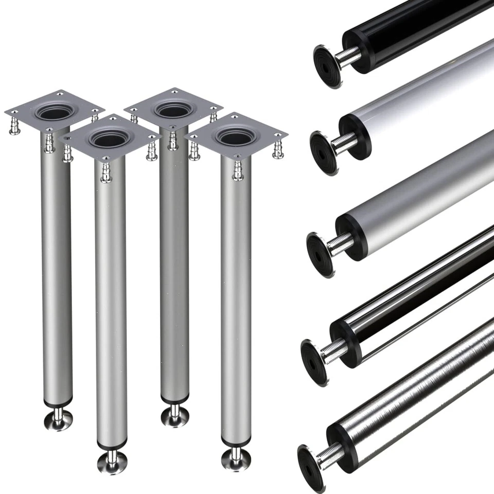 Bronea 4er Set Tischbeine Ø 30 mm ✔Inkl. Montageschr.& Regulierschr.✔ Möbelfüße - Bild 1 von 1