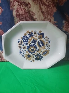 JOHNSON BROTHERS BROS ENGLAND JACOBEAN IRONSTONE  Serving Platter MCM Blue Gold - Picture 1 of 4