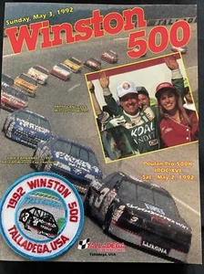 1992 WINSTON 500 TALLADEGA Program & Embroidered Dale Earnhardt Patch | Gant  - Picture 1 of 7