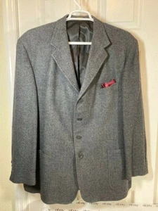 Blazer nero cappotto sportivo lana tweed fiocco da uomo 48 L * 4 bottoni e foderati - Foto 1 di 10