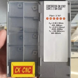 10pcs CCMT 2-2-SM IC907 CCMT060208-SM IC907 Indexable CNC Carbide Turning Insert - Picture 1 of 3