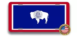 Wyoming State Flag State Flag Aluminum Metal Novelty License Plate Tag NEW! - Picture 1 of 8