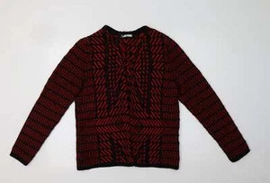 TU Womens Red Crew Neck Acrylic Blend Cardigan Size 10 - Picture 1 of 12