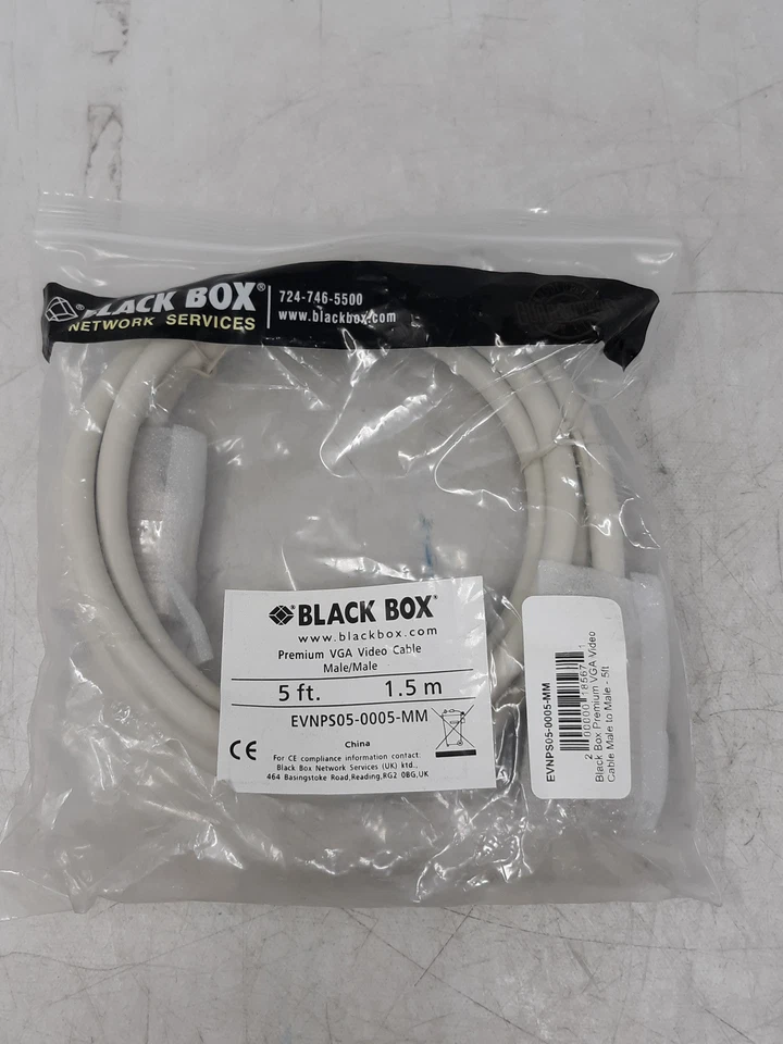 Black Box EVNPS05-0005-MM Premium VGA Cable Male/Male 5ft 1.5m White - Image 1 of 4