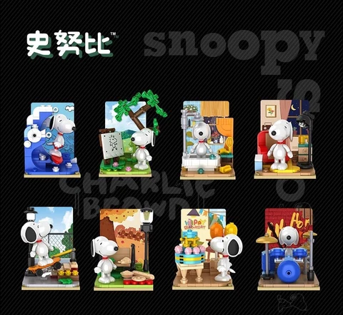 Snoopy Puzzle Series Blind Box Case Of 8 pcs Brand Peanuts Worldwide New Cover