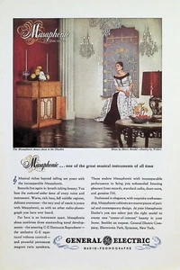 VINTAGE 1940er Jahre Druckanzeige ~ General Electric Musaphonic ~ Radio/Phonographen - Bild 1 von 1