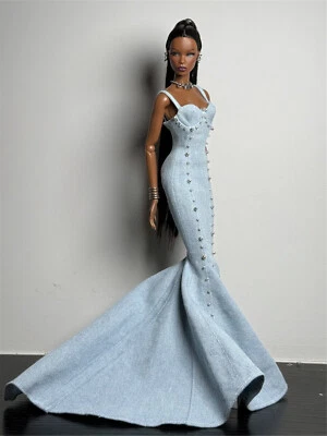 VJVBVJ Miniature Doll Dress fit 1/6 Scale Fashion Royalty Poppy Parker Handmade Clothes