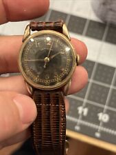 Hamilton WW2 era military men's watch 987S 10k GF central second rare black dial