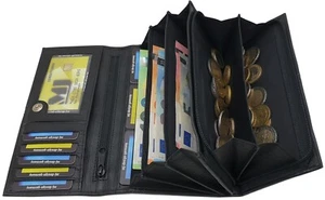 Große Büffelleder Damen Geldbörse Geldbeutel Portemonnaie Geldtasche RFID Schutz - Bild 1 von 5
