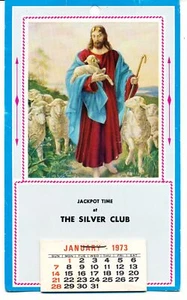 CALENDARIO PUBLICITARIO ORIGINAL DE COLECCIÓN 1973 EL CLUB DE PLATA - FOTO JESUS Y CORDERO - Imagen 1 de 1