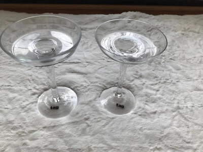 Nuevo Juego de 2 Vasos Martini TAG, Vidrio Transparente, Vástago Largo Foto 1 de 3