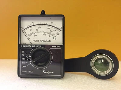 Simpson 408-2 15/50/150/500 Foot Candles Illumination Level Meter. Tested! - Image 1 of 2
