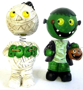 2 Freaky Nodders  FRANKENSTEIN & MUMMY, Spooky Scary Friendly Monsters Novelty - Picture 1 of 6