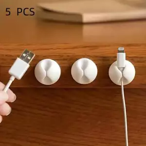1/5/10pcs White Cable Clips for Wire Management Home Office Car Desk Headboard - Picture 1 of 18