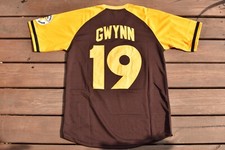 New! Tony Gwynn San Diego Padres, Brown Pull-Over Baseball Jersey Men's M Medium