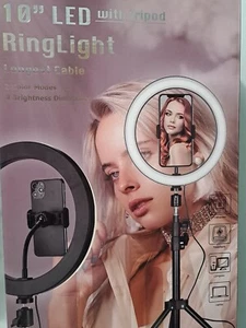 Studio 10" LED Ringlight With Tripod  Longest Dimmable Cable - Picture 1 of 5