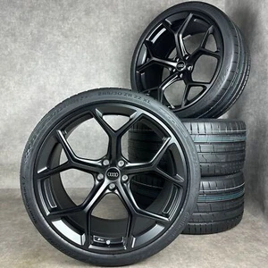 Ruote Audi 22 " RS6 RS7 4K C8 Originale Performance Cerchioni Nero DOT25 Nuovo - Bild 1 von 12