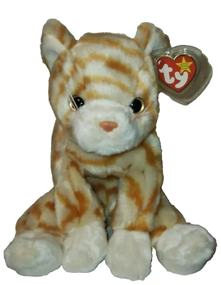 Juguete de peluche Ty Beanie Buddy - AMBER the Gold Tabby Cat 10" MWMTs Foto 1 de 4