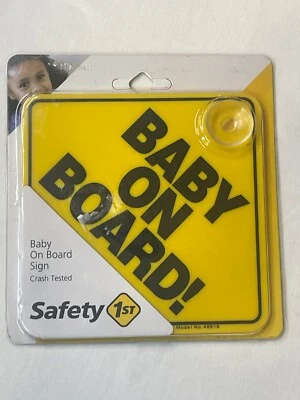 Letrero bebé a bordo por seguridad 1er amarillo nuevo en paquete con ventosa Foto 1 de 2