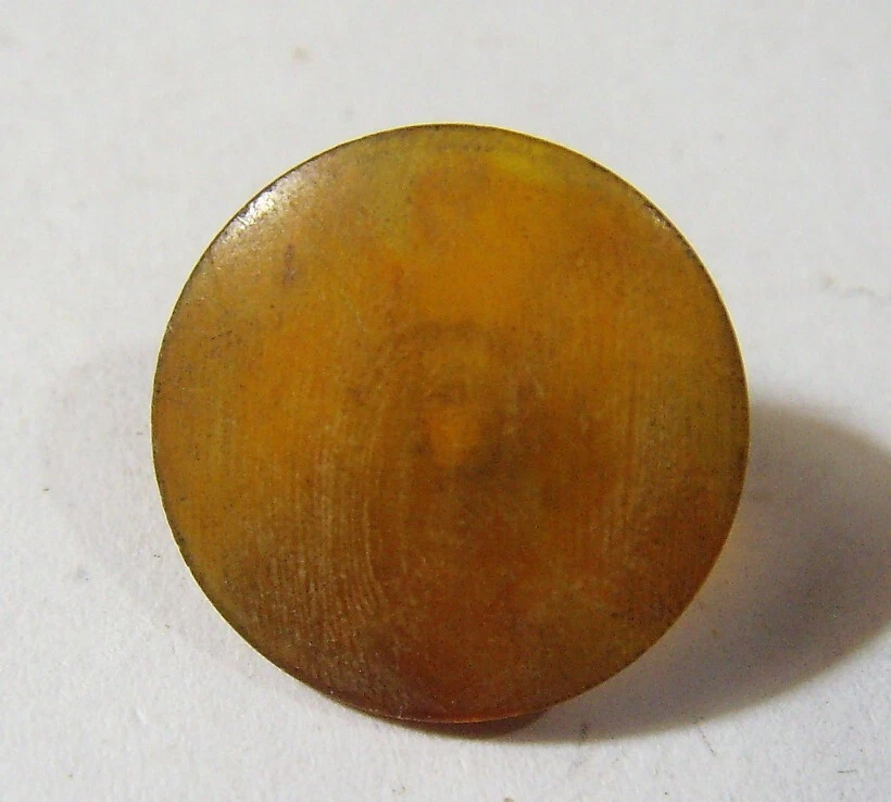 1930s antique faux amber tortoise shell collector shank button 52387 - Image 1 of 4