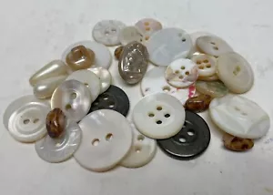 Lot 34 Mixed Material and Shape White Multicolor Buttons for crafting - Picture 1 of 6