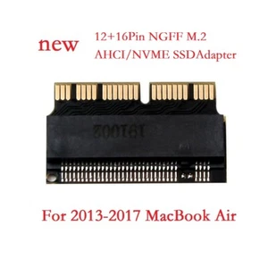 M.2 AHCI NVMe SSD M Key Converter Adapter for MacBook 2013-2017 12+16Pin - Picture 1 of 12