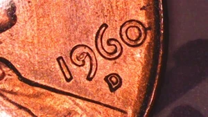 1960 D lincoln memorial large date BU die chip filled 9 #2 - Picture 1 of 14