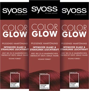 SYOSS Color Glow Pflegende Haartönung Pompeian Red Pantone 18-1658, 3x 100 ml - Bild 1 von 6