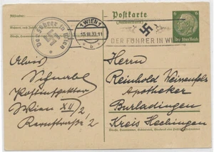Germany: Austria: 1932; Postal stationery, cancellation for visit Fuhrer, EBA014 - Picture 1 of 2
