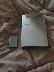Extra Large Chrome, Petrol & Flint Table Lighter in FWO - Picture 1 of 7
