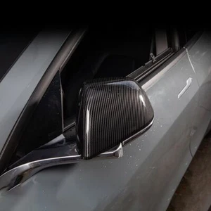 For Tesla Model Y 2017-2023 Carbon Style Side Wing Mirror Cover Cap Assembly - Bild 1 von 7
