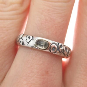 SILPADA Sterling Silver Vintage Real Clear Quartz Oxidized Band Ring Size 7.5 - Picture 1 of 8