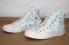 New CONVERSE Sneaker Lace High Top Shoes, Womans 5 , Blue/ Silver