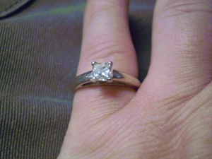 14K White Gold Ladies Princess Cut Diamond Solitaire Ring 4.6 grams 3/4 carat - Picture 1 of 5