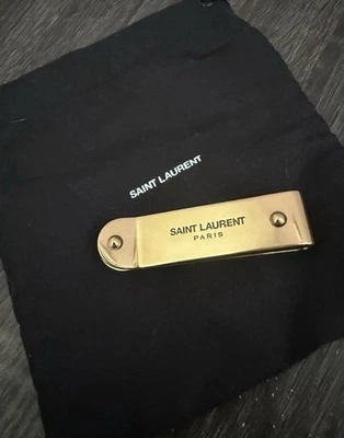 SAINT LAURENT Money Clip/ Bill Color Gold Plain Logo Men’s - Image 1 of 4
