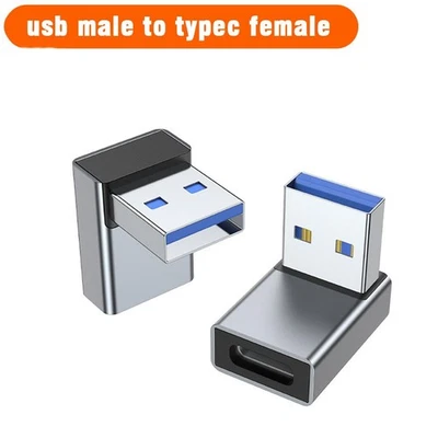 USB 3.0 Right Angle Connector Type-A Male to Female Extension L2S8 Degree R09C - Image 1 of 4