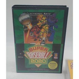 SUPER BASEBALL 2020 SEGA GENESIS CIB TESTATO FUNZIONANTE - Foto 1 di 4