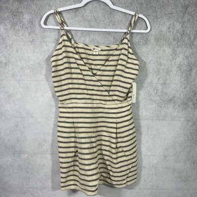 Mameluco Billabong Linger On para mujer talla M marrón gris bolsillo a rayas (falta cinturón) Foto 1 de 4