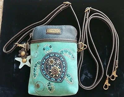 Chala Dazzled Sea Turtle Vegan Convertible Crossbody Xbody Phone Bag Purse  - Image 1 of 4