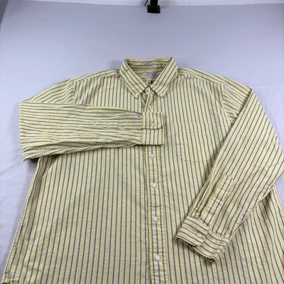 Camisa J Crew Para Hombre 2XL Amarilla Rayas Rota en Oxford Abotonada Relajada Preppy Foto 1 de 4