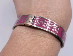 Coach Armreif Armband Mohnrosa Emaille - Silberfarben - Bild 1 von 15