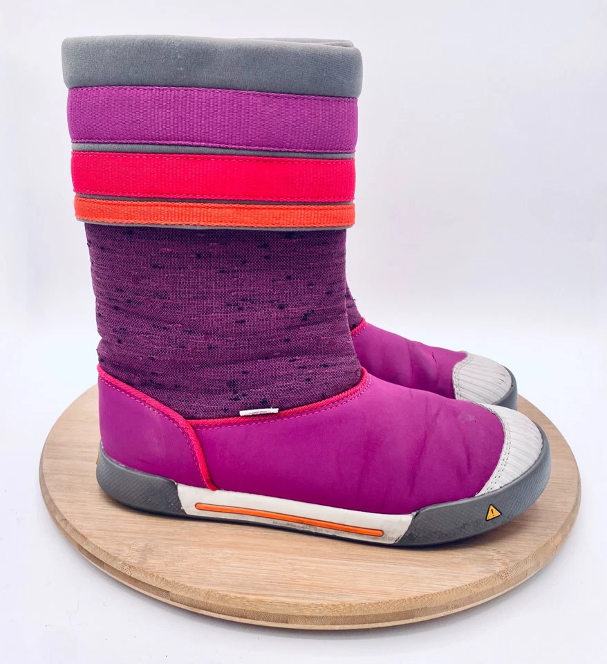 Botas femininas Keen 5 rosa malha insultada meia panturrilha listra neve - Imagem 1 de 1