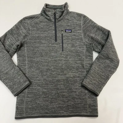 Suéter Patagonia Better pulôver 1/4 zíper meninas XL 14 cinza lã 65705 excelente estado usado 👀🔥 - Imagem 1 de 4