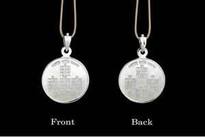 Navgraha Shanti Yantra In Silver Locket/ Pendant In Silver Chain 32 mm - Picture 1 of 1