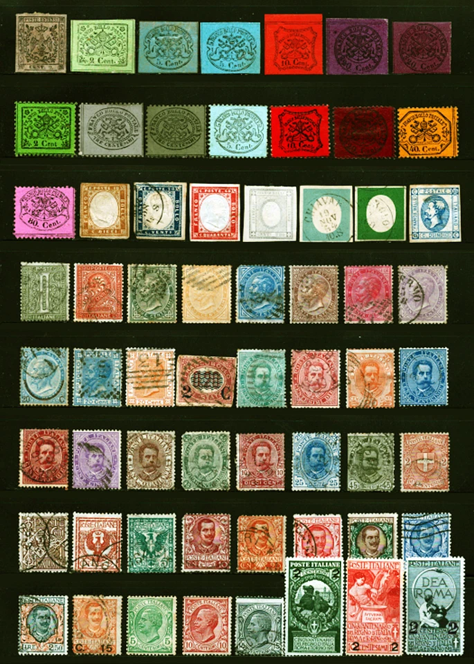 Italy #1/#128 1852-1913 Asstd Early Arms, Humbert, States Mint & Used 62 Items - Image 1 of 1