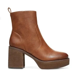 Stivali Zodiac Antonia platform US 8,5 marroni ecopelle tacco grosso Y2K anni 90 boho - Foto 1 di 18