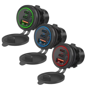 Car Dual USB 12V-24V Charger Quick Charge QC3.0 Dual PD Socket Power Outlet - Picture 1 of 23