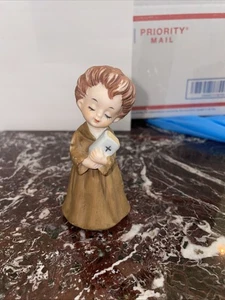 Monk Friar Religious figurine vtg bible decor gift church ceramic Catholic mcm - Picture 1 of 8